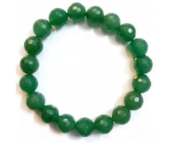 Certified AAA Grade Natural Green Aventurine Bracelet with 10mm Diamond Cut Faceted Beads by Divinity Healing Crystals.