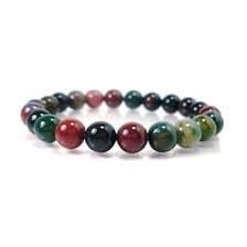 Blood Stone Natural Crystal Bracelet Lab Certified 8 mm Semi Precious Gemstone Unisex AAA Grade Premium Stretchable Band Bracelet for Healing Meditation and Manifestation