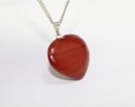 Divinity Healing Natural Pure Red Jasper Original Heart Crystals Pendant – The Stone of power, strength, courage, protection, and stamina. Crystal Jewelry Abundance Stones 18