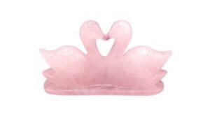 Divinity Healing Crystals Natural Pink Pair of Swans for Love & Relationship Handcrafted Love Birds Duck Male Female Gift 160 to 200 Grams 6.5 cms Height Approx (Rose Quartz)