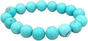 Turquoise Natural Crystal Bracelet Lab Certified 8 mm Semi Precious Gemstone Unisex AAA Grade Premium Stretchable Band Bracelet for Healing Meditation and Manifestation