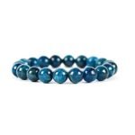 Natural Blue Apatite Semi Precious Gemstone Bracelet, Crystal Stone 8mm Beads Bracelet Round Shape for Reiki Healing, Crystal Healing and Chakra Balance