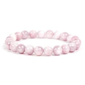 Divine Spirituals Natural Pure Certified 8mm Unisex Bracelets Super AAA Quality for Healing Meditation Success and Abundance Kunzite Bracelet
