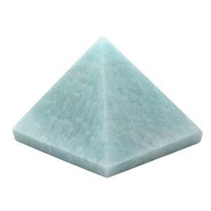 Divine Natural Amazonite Certified Pyramid - 2" Inch Crystal Certified Pyramid for Positive Energy, Vastu, Reiki, Feng Shui and Chakra Healing Energy Balancing