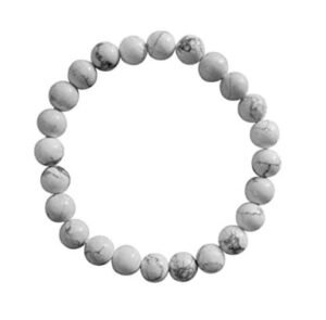 Divinity Howlite Natural Pure Certified 8mm Unisex Bracelet Super AAA Quality for Healing Meditation Success and Abundance (Howlite Bracelet)