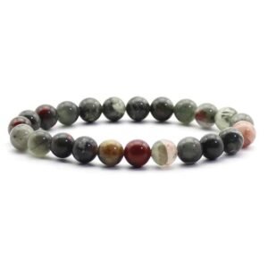 Divine Spirituals Blood Stone Natural Bracelet Pure Certified 8mm Unisex Bracelets Super AAA Quality for Healing Meditation Success and Abundance