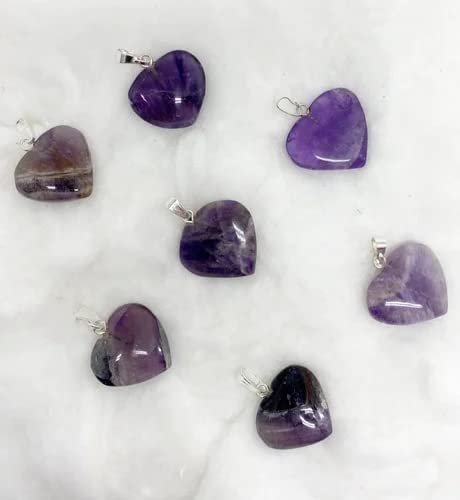 Divinity Healing Genuine Amethyst Heart pendant | Amethyst crystal Mini Heart Healing pendant for Memory Power and Crown Chakra Healing and Meditation Crystal Jewelry Abundance Stones 12 Divinity Healing Genuine Amethyst Heart pendant | Amethyst crystal Mini Heart Healing pendant for Memory Power and Crown Chakra Healing and Meditation Crystal Jewelry Abundance Stones 12