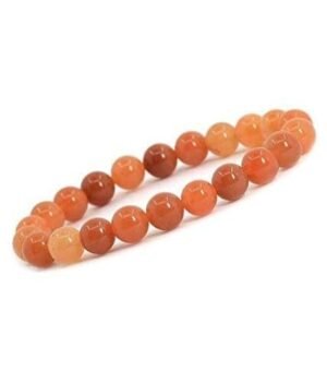 Red Aventurine Natural Crystal Bracelet Lab Certified 8 mm Semi Precious Gemstone Unisex AAA Grade Premium Stretchable Band Bracelet for Healing Meditation and Manifestation