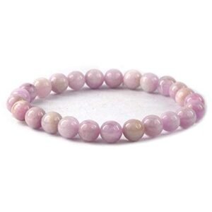 Divine Spirituals Kunzite Natural Bracelet Pure Certified 8mm Unisex Bracelets Super AAA Quality for Healing Meditation Success and Abundance