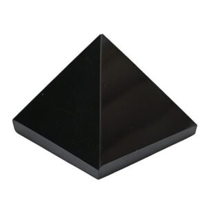 Divine Natural Black Agate Certified Pyramid - 2" Inch Crystal Certified Pyramid for Positive Energy, Vastu, Reiki, Feng Shui and Chakra Healing Energy Balancing