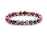 Gemstone Lab Certified Natural Rhodonite Semi Precious, Stone Bracelet, Crystal Stone 8mm Beads Bracelet Round Shape for Reiki Healing and Crystal Healing Chakra Stones