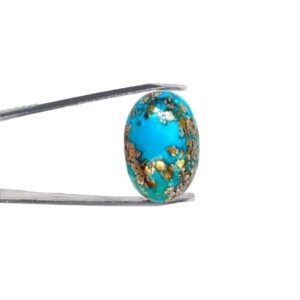Natural Firoza Turquoise Beautiful Pure Lab Certified Irani Firoza Exclusive Double Polished Gemstones for Peace, Protection Name and Fame for Men and Women 8.47 Carat