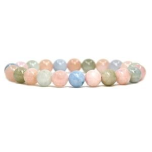 Divine Spirituals Natural Pure Certified 8mm Unisex Bracelets Super AAA Quality for Healing Meditation Success and Abundance Morganite Bracelet