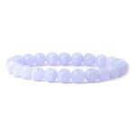 Balance Chakras with Natural Blue Lace Agate Crystal Certified healing?bracelets. Stretchable 100% Original? - 8MM beads Bracelets for men & women.(Blue Lace Agate Bracelet)