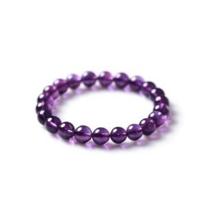 Lab Certified AAA Grade Natural Amethyst Bracelet 8mm Strechable Original Real Crystal Bracelet For Luck, Abundance, Manifestation & Prosperity For Men & Women