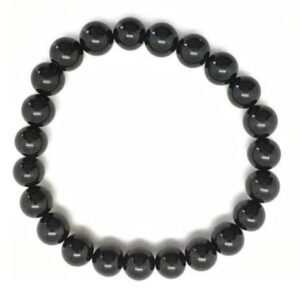 Divine Spirituals Black Tourmaline Natural Bracelet Pure Certified 8mm Unisex Bracelets Super AAA Quality for Healing Meditation Success and Abundance