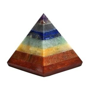 Divine Natural Chakra (Bonded) Certified Pyramid - 2" Inch Crystal Certified Pyramid for Positive Energy, Vastu, Reiki, Feng Shui and Chakra Healing Energy Balancing
