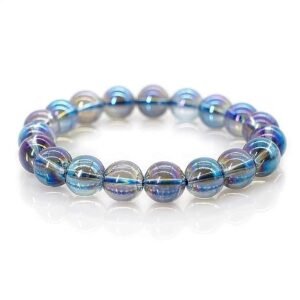 Natural Amethyst Quartz Semi Precious Gemstone Bracelet, Crystal Stone 8mm Beads Bracelet Round Shape for Reiki Healing, Crystal Healing and Chakra Balance