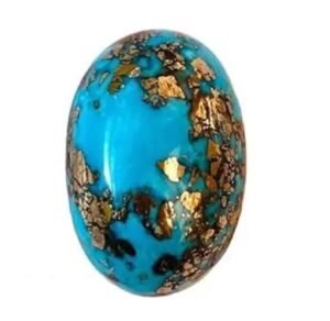 Real Original Firoza Turquoise Gemstone for Men and Women ? Oval Shaped for Ring and Pendant Premium Turquoise Jewellery - The Stone of Compassion and Success 14.45 Carat