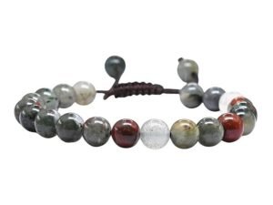 Divinity Natural African Bloodstone Pure Certified Adjustable Thread Unisex Bracelet Super AAA Quality for Yoga Reiki