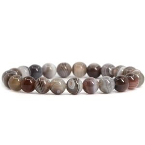 Divine Spirituals Botswana Natural Bracelet Pure Certified 8mm Unisex Bracelets Super AAA Quality for Healing Meditation Success and Abundance