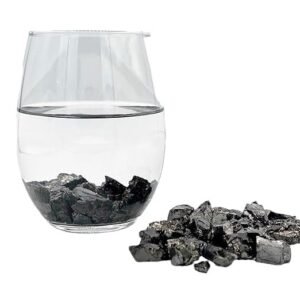 Shungite Elite Stones for Water Purification, 100 g of Silvery Shine Raw Elite Noble Shungite Detoxification Stones for Water Filtering | Natural and Authentic Nuggets from Karelia, Russia | 100 g