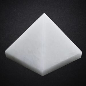 Divine Natural Snow Quartz Certified Pyramid - 2" Inch Crystal Certified Pyramid for Positive Energy, Vastu, Reiki, Feng Shui and Chakra Healing Energy Balancing