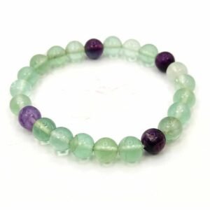 Natural Fluorite Certified Bracelet for Women Men Natural Healing - Original Healing Gemstone Bracelet for Yoga Reiki Meditation Feng Shui Heart Chakra