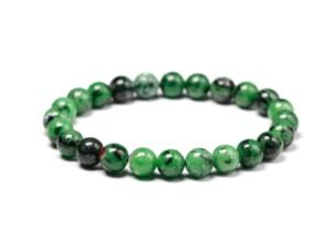 Ruby Zoisite Natural Crystal Bracelet Lab Certified 8 mm Semi Precious Gemstone Unisex AAA Grade Premium Stretchable Band Bracelet for Healing Meditation and Manifestation