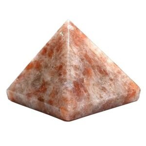 Divine Natural Sunstone Certified Pyramid - 2" Inch Crystal Certified Pyramid for Positive Energy, Vastu, Reiki, Feng Shui and Chakra Healing Energy Balancing