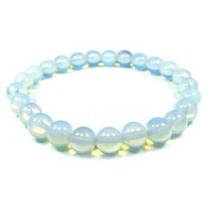 Opalite Natural Bracelet Natural Pure Certified For Men and Women Adjustable 8mm Lab Certified Gemstone For Men and Women Bracelet for Healing Meditation Success and Abundance