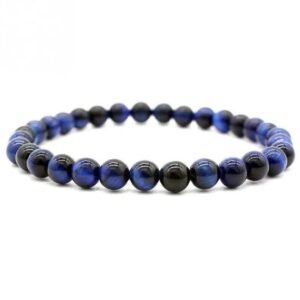 Natural Real Pure Crystal Certified 8 mm Bracelet for Men and Women for Good Luck, Love, Abundance, Healing and Meditation (Natural Blue Tiger Eye Bracelet)