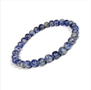 Sodalite Natural Crystal Bracelet Lab Certified 8 mm Semi Precious Gemstone Unisex AAA Grade Premium Stretchable Band Bracelet for Healing Meditation and Manifestation