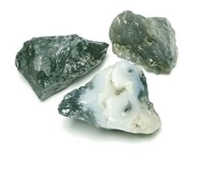 Natural Agate Moss Raw Rough Stones | Pack of 1 to 4 Natural Raw Stones depending on Raw Crystal Stone Size | Hand Picked and Cleaned