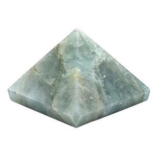 Divine Natural Aquamarine Certified Pyramid - 2" Inch Crystal Certified Pyramid for Positive Energy, Vastu, Reiki, Feng Shui and Chakra Healing Energy Balancing