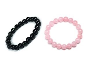 Natural Blood Stone and Rose Quartz Real Pure Crystal Certified 8 mm Bracelet Combo for Men and Women for Good Luck, Love, Abundance, Healing and Meditation