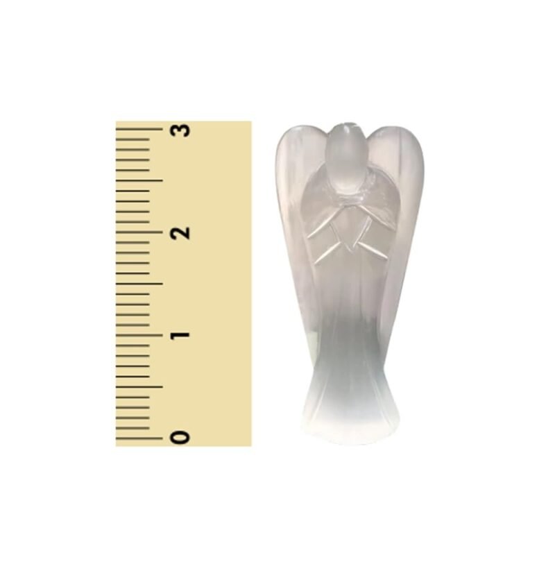 Divinity Healing Selenite 3 inches Lab Certified Pure Crystal Angel, Pocket Angel Figurines, Angel Wings, Guardian Angel Carved, Crystal Angel, Reiki Stone Angel Figurine Abundance Stones 15