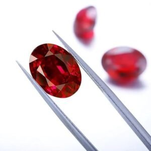 Siamese Thai Certified Natural Ruby/Manikya/Manak Gemstones Oval Cut Exclusive Faceted Cut - 6 Carats for Unisex Ring Jewellery