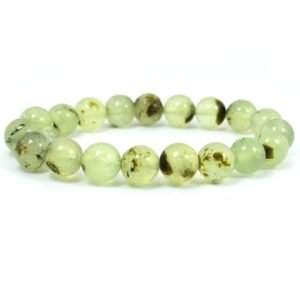 Natural Prehnite Crystal Bracelet for Positivity, Success, Chakra Healing and Meditation - Unisex Strechable Pure Natural Lab Certified Crystal Bracelet