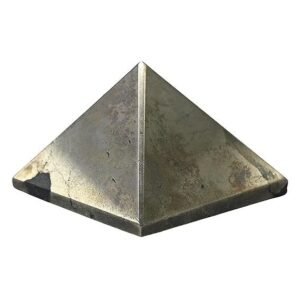 Divine Natural Pyrite Certified Pyramid - 2" Inch Crystal Certified Pyramid for Positive Energy, Vastu, Reiki, Feng Shui and Chakra Healing Energy Balancing