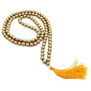 Pyrite Mala Semi Precious Crystal Stone 8 mm 108 + 1 Beads Japa Mala for Reiki Healing, Manifestation and Abundance