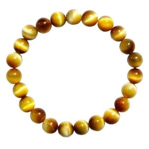 Lab Certified AAA Grade Natural Yellow Cat's Eye Bracelet 8mm Stretchable Real Crystal Bracelet For Spiritual Awareness, Meditation, Manifestation & Peace For Men & Women