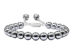 Divinity Natural Silver Hematite Pure Certified Adjustable Thread Unisex Bracelet Super AAA Quality for Yoga Reiki