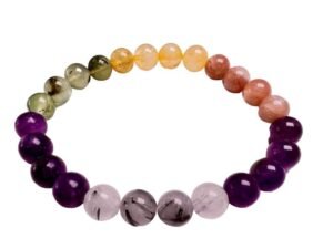 Divine Spirituals Libra Sun Sign Natural Crystal Certified Unisex Bracelet Original Natural 8 mm Stone Beads with Palo Santo Smudge