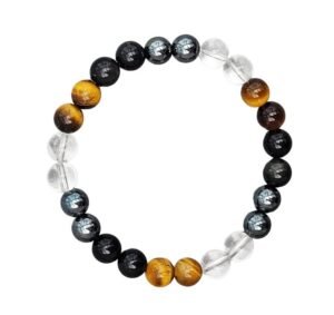 Ultimate Protection Natural Certified 8 mm Beads Bracelet - Negative Energy Protection Bracelet, Good Luck Bracelet, Beaded Bracelet, Unisex Crystal Healing and Meditation