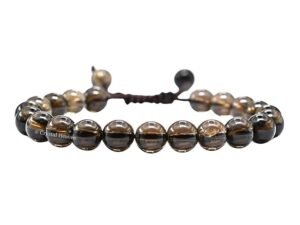 Divinity Natural Smoky Quartz Pure Certified Adjustable Thread Unisex Bracelet Super AAA Quality for Yoga Reiki