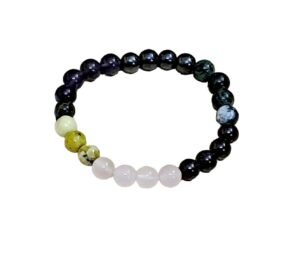 Divine Spirituals Aquarius Sun Sign Divine Zodiac Natural Crystal Certified Unisex Bracelet Original Natural 8 mm Stone Beads with Palo Santo Smudge