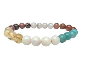 Divine Spirituals Cancer Sun Sign Divine Zodiac Natural Crystal Certified Unisex Bracelet Original Natural 8 mm Stone Beads with Palo Santo Smudge