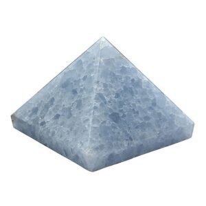 Divine Natural Blue Calcite Certified Pyramid - 2" Inch Crystal Certified Pyramid for Positive Energy, Vastu, Reiki, Feng Shui and Chakra Healing Energy Balancing