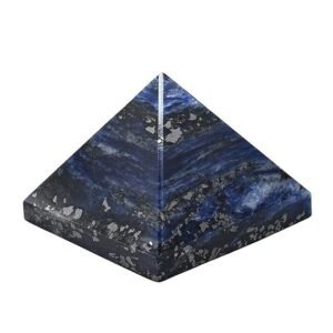 Divine Natural Sodalite Certified Pyramid - 2" Inch Crystal Certified Pyramid for Positive Energy, Vastu, Reiki, Feng Shui and Chakra Healing Energy Balancing